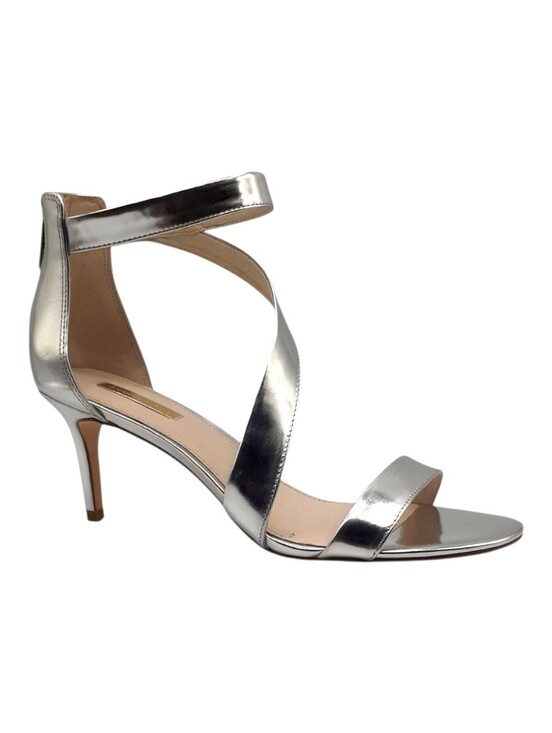 Louise et Cie Shoes - Louise Et Cie Metallic Silver Strappy Ankle Cuff Heels Size 10
